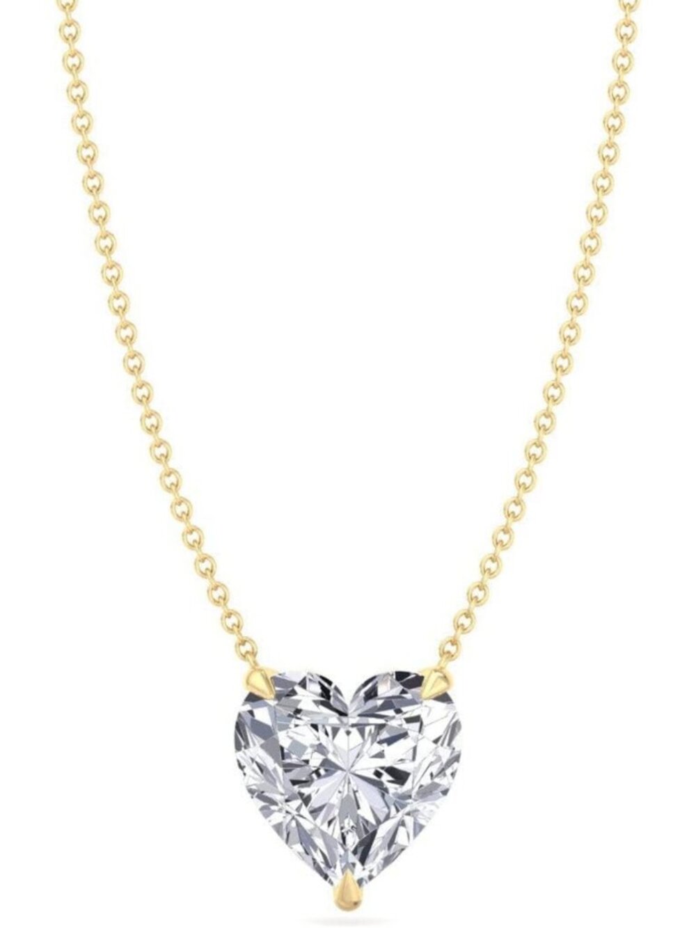 Elegant 18k Gold Heart Necklace with Crystal Accents - Timeless Jewelry Gift for